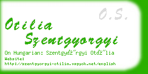 otilia szentgyorgyi business card